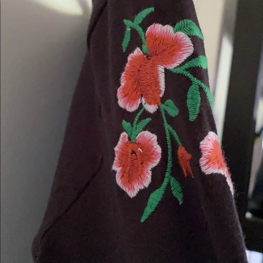 F21 EMBROIDERED FLORAL BODYSUIT WITH TASSELS NWT - Picture 7 of 12